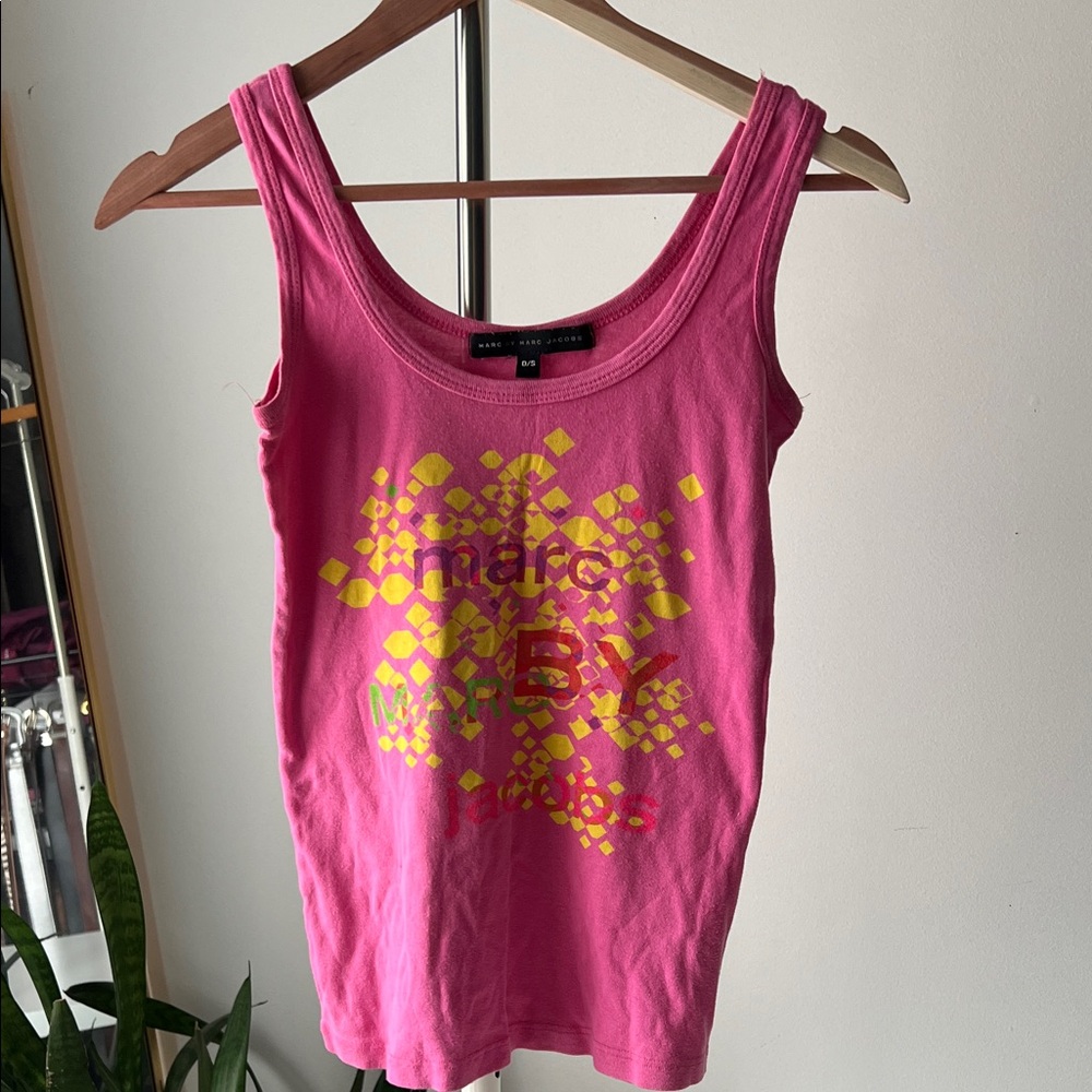 Marc by Marc Jacobs Pink and Yellow Tank Top